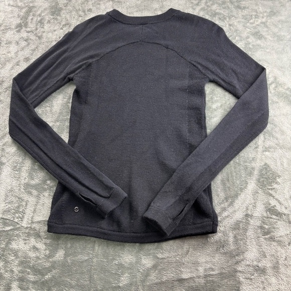 Lululemon Cabin Yogi Long Sleeve Black / Heathered Dark Grey Women 2 Athleisure - Picture 11 of 12